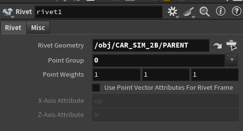Rivet node parameters